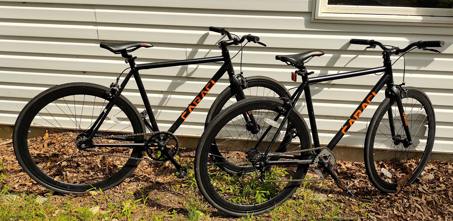 My two demo bikes, one original at 48T and one fitted with an equivilent Crownring at 40T(2)